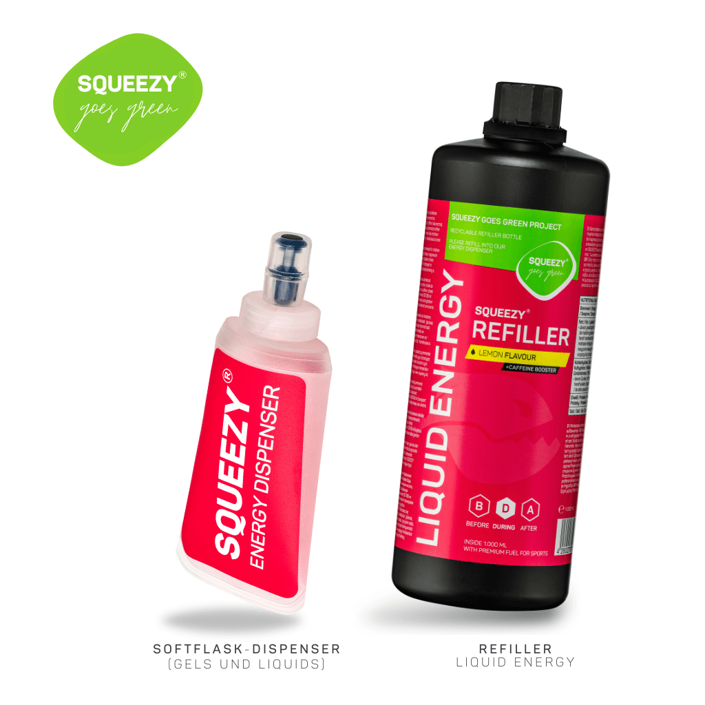LIQUID ENERGY DISPENSER & REFILLER KONZEPT - 150 ml Dispenser (Softflask) - - ohne Geschmack / Befüllung -